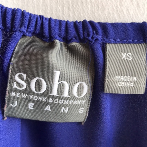 New York & Co. Soho Jeans royal blue Boho top, size XS - Picture 5 of 9